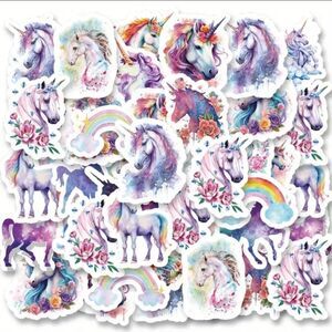 46pcs Rainbow Unicorn Sticker Set -decal , Assorted, Decorative fairycore
